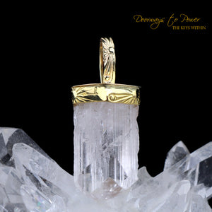 Danburite Light Language Crystal Pendant 22k 