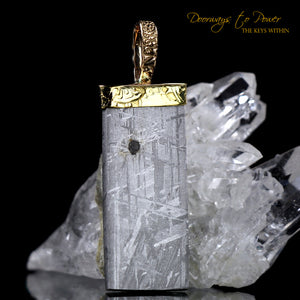 Gibeon Meteorite Light Language Pendant ™ 22k Gold