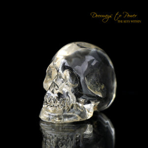 Golden Phenacite Crystal Skull Carving