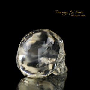 Golden Phenacite Crystal Skull Carving