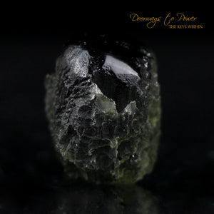 Leandro De Souza Moldavite Hand Carved Crystal Skull 'We Voyage in a Labyrinth'