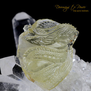 Libyan Desert Glass Dragon Crystal Carving 