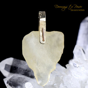 Libyan Desert Glass Light Language Pendant 14k 