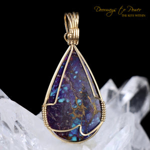 Mojave Turquoise Crystal Pendant 14k