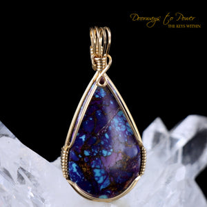 Mojave Turquoise Crystal Pendant 14k