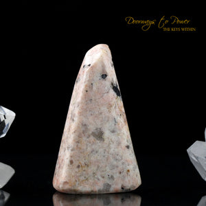 Pink Bubblegum Euphoralite Crystal Point with Black Tourmaline