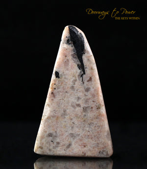 Pink Bubblegum Euphoralite Crystal Point with Black Tourmaline