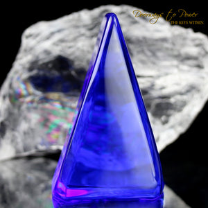 Siberian Blue Quartz Triangle Crystal Altar Stone