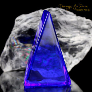 Siberian Blue Quartz Triangle Crystal Altar Stone