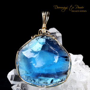 Sirius Blue Oracle Eye Cosmic Ice Andara Pendant 14k