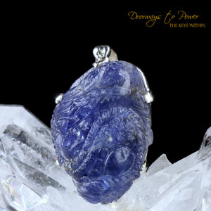 Tanzanite Dragon Crystal Carving Pendant 'Ultra Rare'