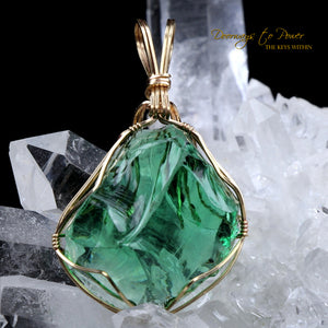 Thoth the Atlantean Emerald Green Andara Pendant 14k