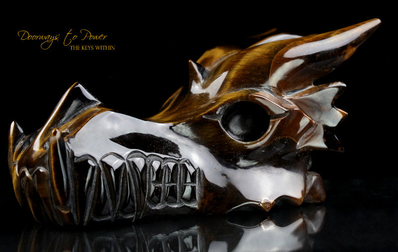 Tigers Eye Dragon Crystal Carving 