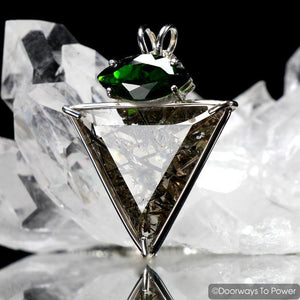 Tourmalinated Quartz Angelic Star Pendant with Chrome Diopside