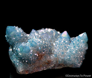 Aqua Aura Spirit Fairy Quartz Master Record Keeper Twin Crystal Cluster