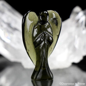 Moldavite Tektite Angel Hand Carved 'Collector Quality'