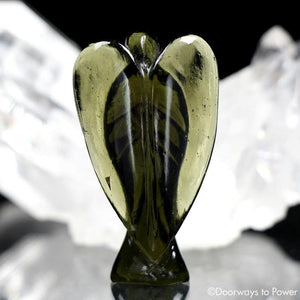 Moldavite Angel Hand Carved 