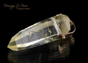 Lemurian Light Language Crystal Pendant 14k