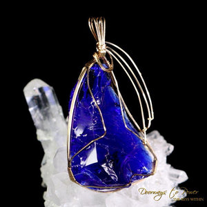 Tanzanite Fire Andara Crystal Pendant 14k 'Galactic Re Calibration'