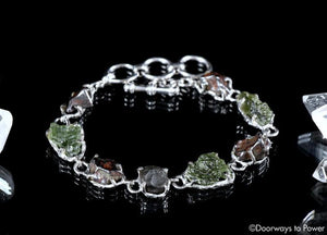 Moldavite, Meteorite & Cintamani Stone Crystal Bracelet 'Celestial Substance'