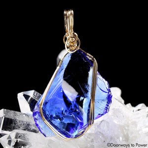 Majestic Elestial Starlight Sapphire Andara Crystal Pendant 14k Gold \ OverSoul \ 6D