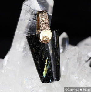 Nuummite Crystal Pendant 14k Gold 'Mastery Series'