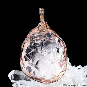 HGW Pink Andara Rose Gold Crystal Pendant 'Heart Of God Within'