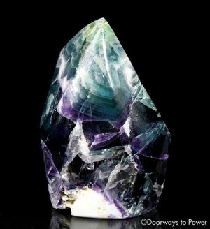 Green Purple Fluorite Crystal Altar Stone XL