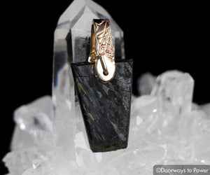 Nuummite Crystal Pendant 14k Gold 'Mastery Series'