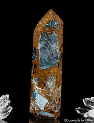 Blue Apatite and Jasper Crystal Altar Stone