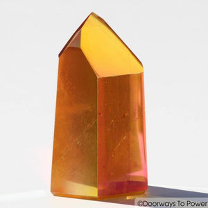 Golden Aura Quartz Crystal Point & Temple Heart Dow