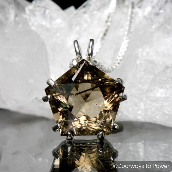 Rutilated Quartz Star of Venus Pendant