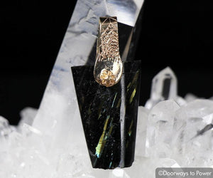 Nuummite Crystal Pendant 14k Gold 'Mastery Series'