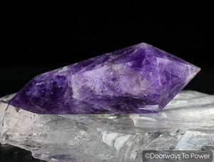 John of God Amethyst Double Terminated Healing Quartz Crystal Wand