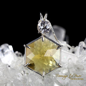 Citrine & Danburite Flower of Life Crystal Pendant